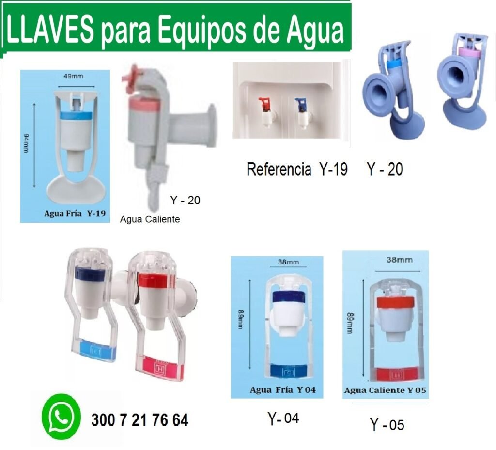 LLAVES PLÁSTICAS DE REPUESTO Para EQUIPOS de Agua