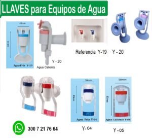 LLAVES PLÁSTICAS DE REPUESTO Para EQUIPOS de Agua